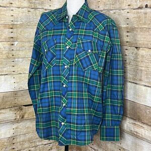 CASUAL COUNTRY OUTFITTERS REPURPOSED PEARL SNAP WESTERN SHIRT SIZE MEDIUM